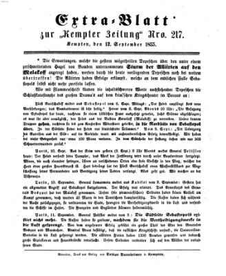 Kemptner Zeitung Mittwoch 12. September 1855