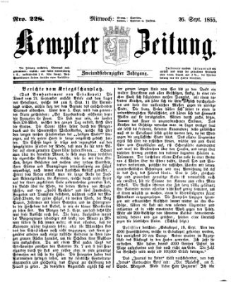 Kemptner Zeitung Mittwoch 26. September 1855