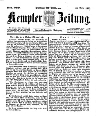 Kemptner Zeitung Dienstag 13. November 1855