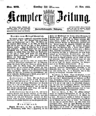 Kemptner Zeitung Samstag 17. November 1855