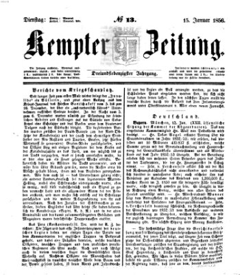 Kemptner Zeitung Dienstag 15. Januar 1856