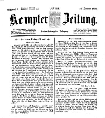 Kemptner Zeitung Mittwoch 16. Januar 1856