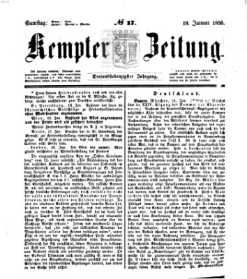 Kemptner Zeitung Samstag 19. Januar 1856