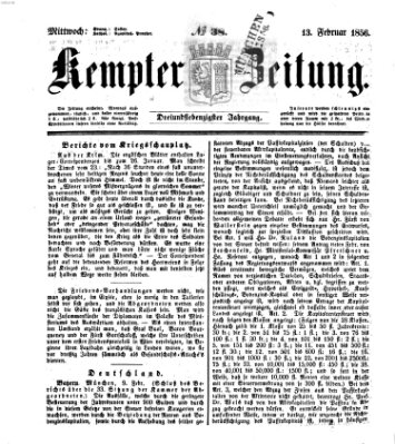 Kemptner Zeitung Mittwoch 13. Februar 1856