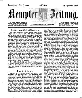 Kemptner Zeitung Donnerstag 21. Februar 1856