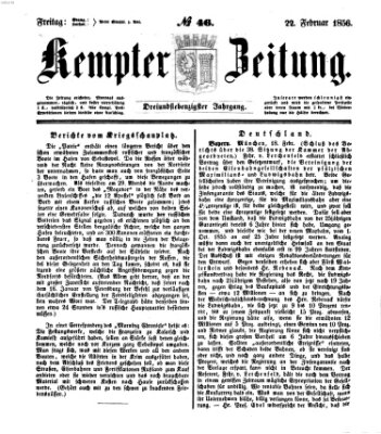 Kemptner Zeitung Freitag 22. Februar 1856