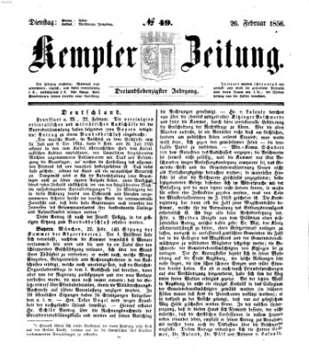 Kemptner Zeitung Dienstag 26. Februar 1856