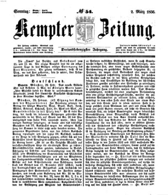 Kemptner Zeitung Sonntag 2. März 1856