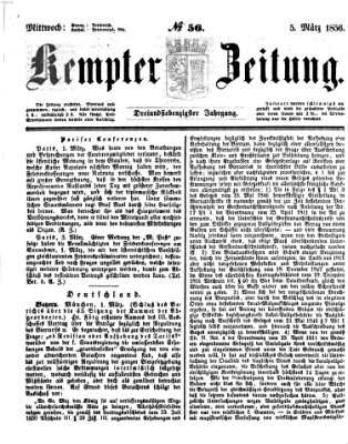 Kemptner Zeitung Mittwoch 5. März 1856