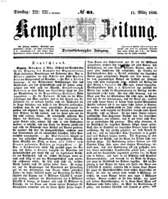 Kemptner Zeitung Dienstag 11. März 1856