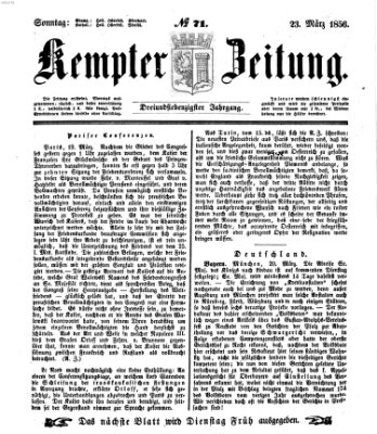 Kemptner Zeitung Sonntag 23. März 1856