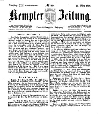 Kemptner Zeitung Dienstag 25. März 1856