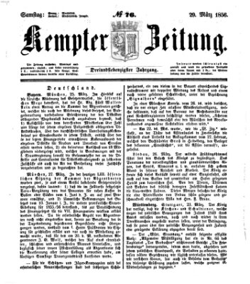 Kemptner Zeitung Samstag 29. März 1856