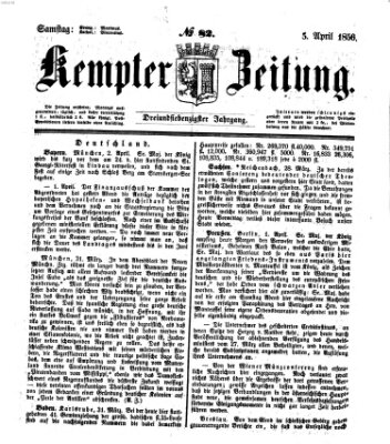 Kemptner Zeitung Samstag 5. April 1856