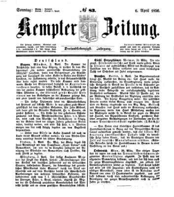 Kemptner Zeitung Sonntag 6. April 1856