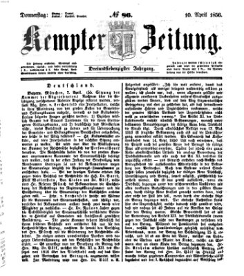 Kemptner Zeitung Donnerstag 10. April 1856