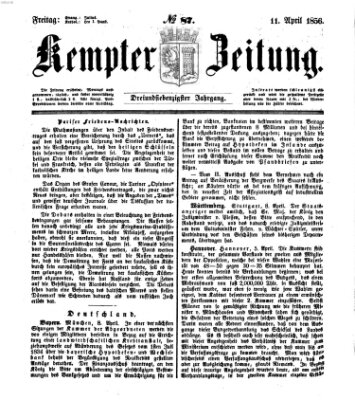 Kemptner Zeitung Freitag 11. April 1856