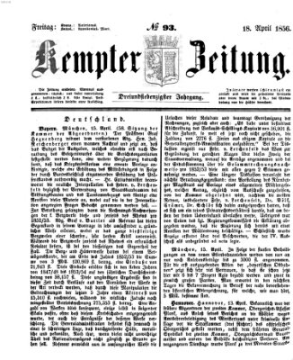 Kemptner Zeitung Freitag 18. April 1856