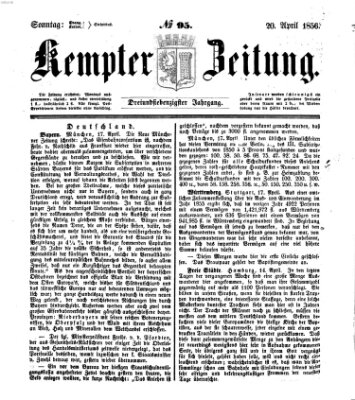 Kemptner Zeitung Sonntag 20. April 1856