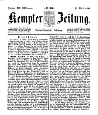 Kemptner Zeitung Freitag 25. April 1856