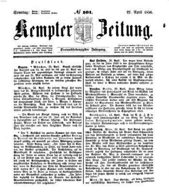 Kemptner Zeitung Sonntag 27. April 1856