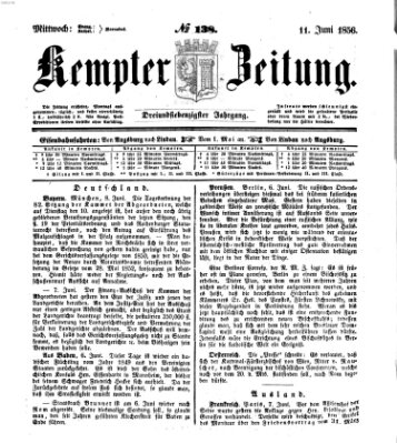 Kemptner Zeitung Mittwoch 11. Juni 1856