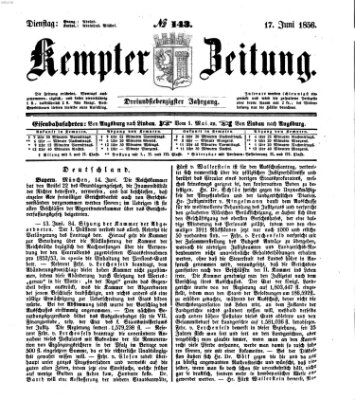 Kemptner Zeitung Dienstag 17. Juni 1856