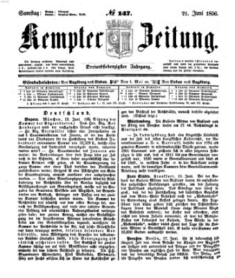 Kemptner Zeitung Samstag 21. Juni 1856