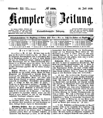 Kemptner Zeitung Mittwoch 16. Juli 1856