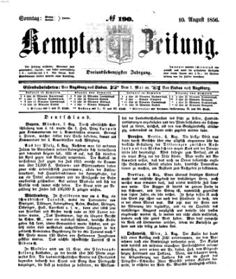 Kemptner Zeitung Sonntag 10. August 1856