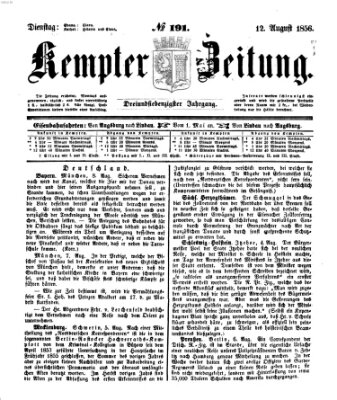 Kemptner Zeitung Dienstag 12. August 1856