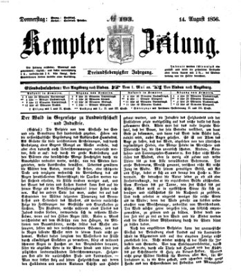 Kemptner Zeitung Donnerstag 14. August 1856