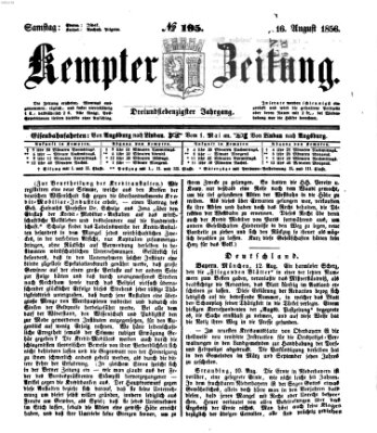 Kemptner Zeitung Samstag 16. August 1856