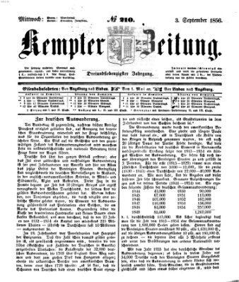 Kemptner Zeitung Mittwoch 3. September 1856