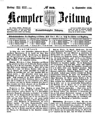 Kemptner Zeitung Freitag 5. September 1856