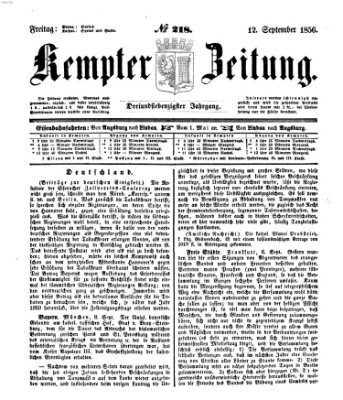 Kemptner Zeitung Freitag 12. September 1856