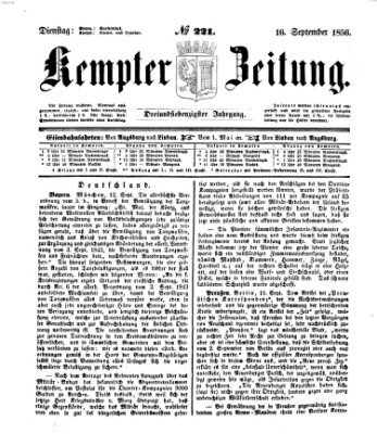 Kemptner Zeitung Dienstag 16. September 1856