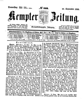 Kemptner Zeitung Donnerstag 18. September 1856