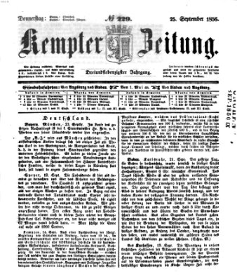 Kemptner Zeitung Donnerstag 25. September 1856