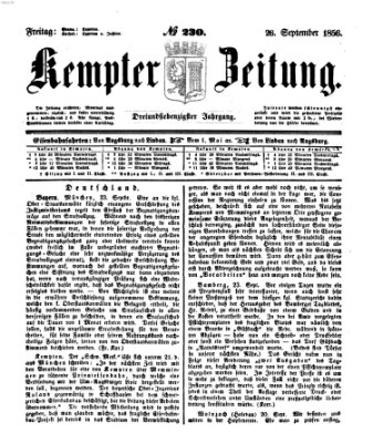 Kemptner Zeitung Freitag 26. September 1856