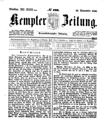 Kemptner Zeitung Dienstag 30. September 1856