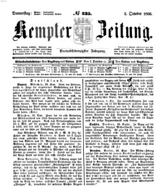 Kemptner Zeitung Donnerstag 2. Oktober 1856