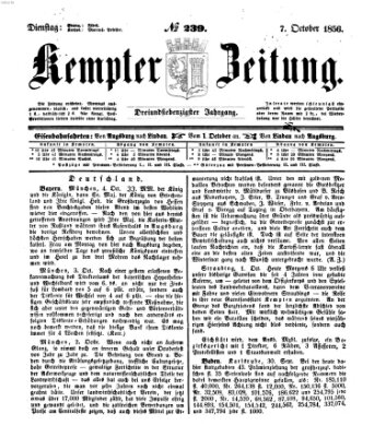 Kemptner Zeitung Dienstag 7. Oktober 1856