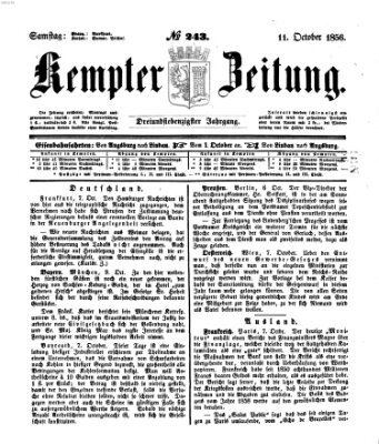 Kemptner Zeitung Samstag 11. Oktober 1856