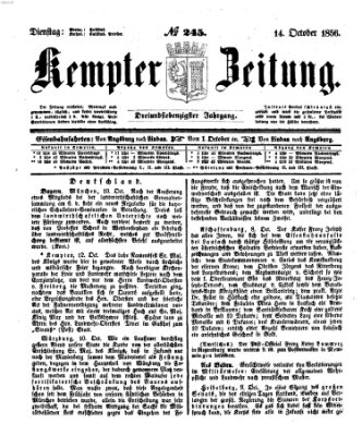 Kemptner Zeitung Dienstag 14. Oktober 1856