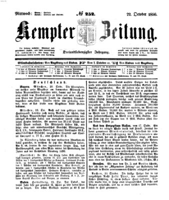 Kemptner Zeitung Mittwoch 22. Oktober 1856