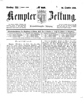 Kemptner Zeitung Dienstag 28. Oktober 1856