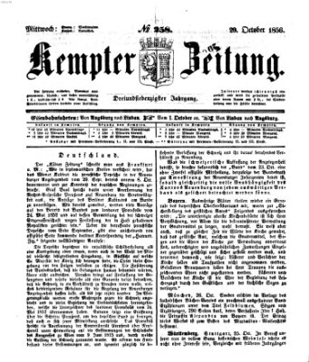 Kemptner Zeitung Mittwoch 29. Oktober 1856