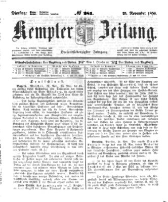 Kemptner Zeitung Dienstag 25. November 1856