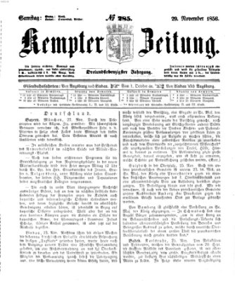 Kemptner Zeitung Samstag 29. November 1856